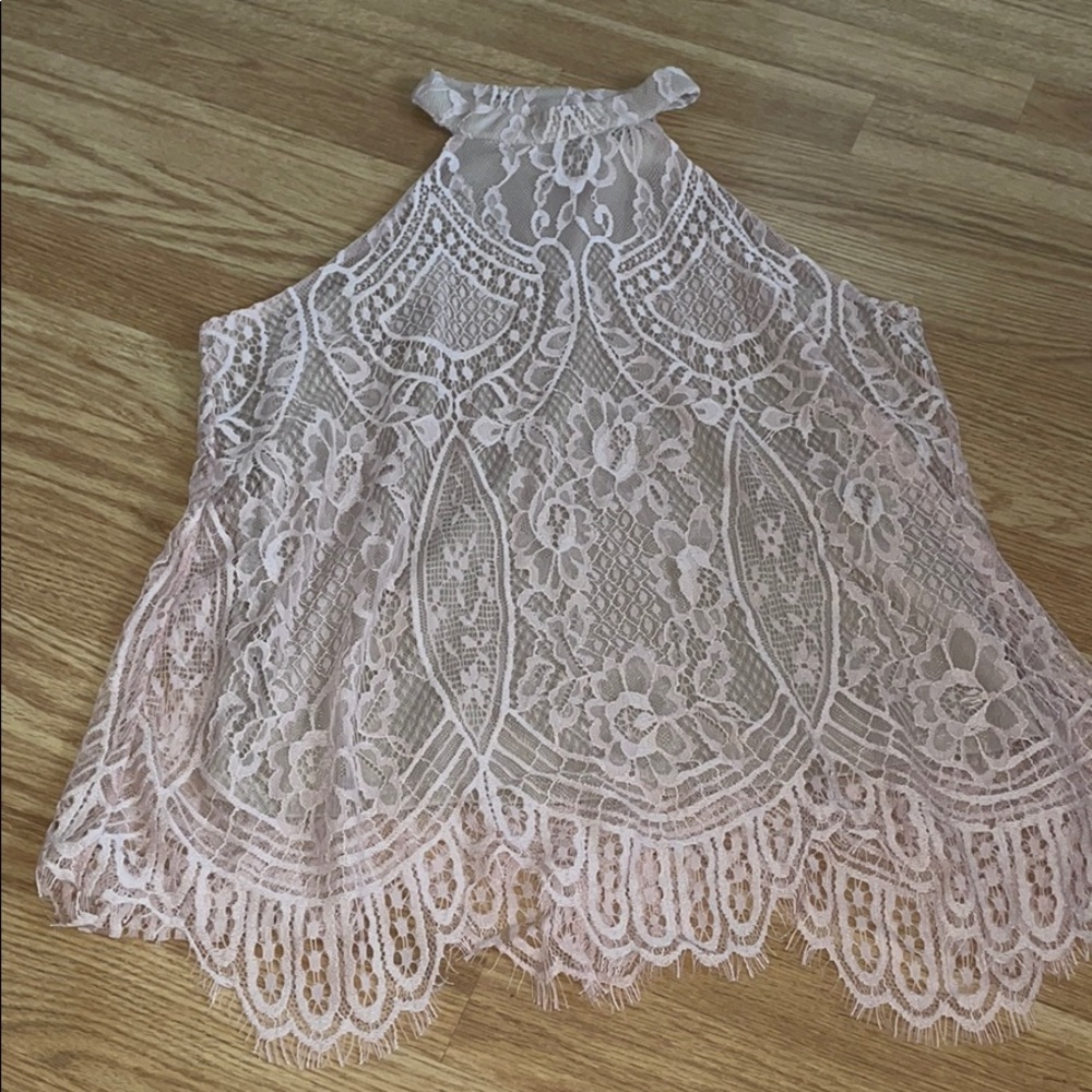 Light pink lace tank top